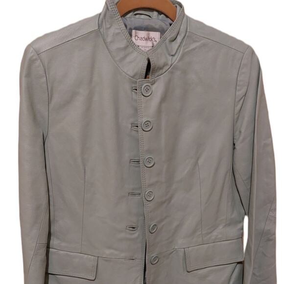 Chadwicks Mint Green Green Leather Jacket Size 14 - Picture 7 of 16